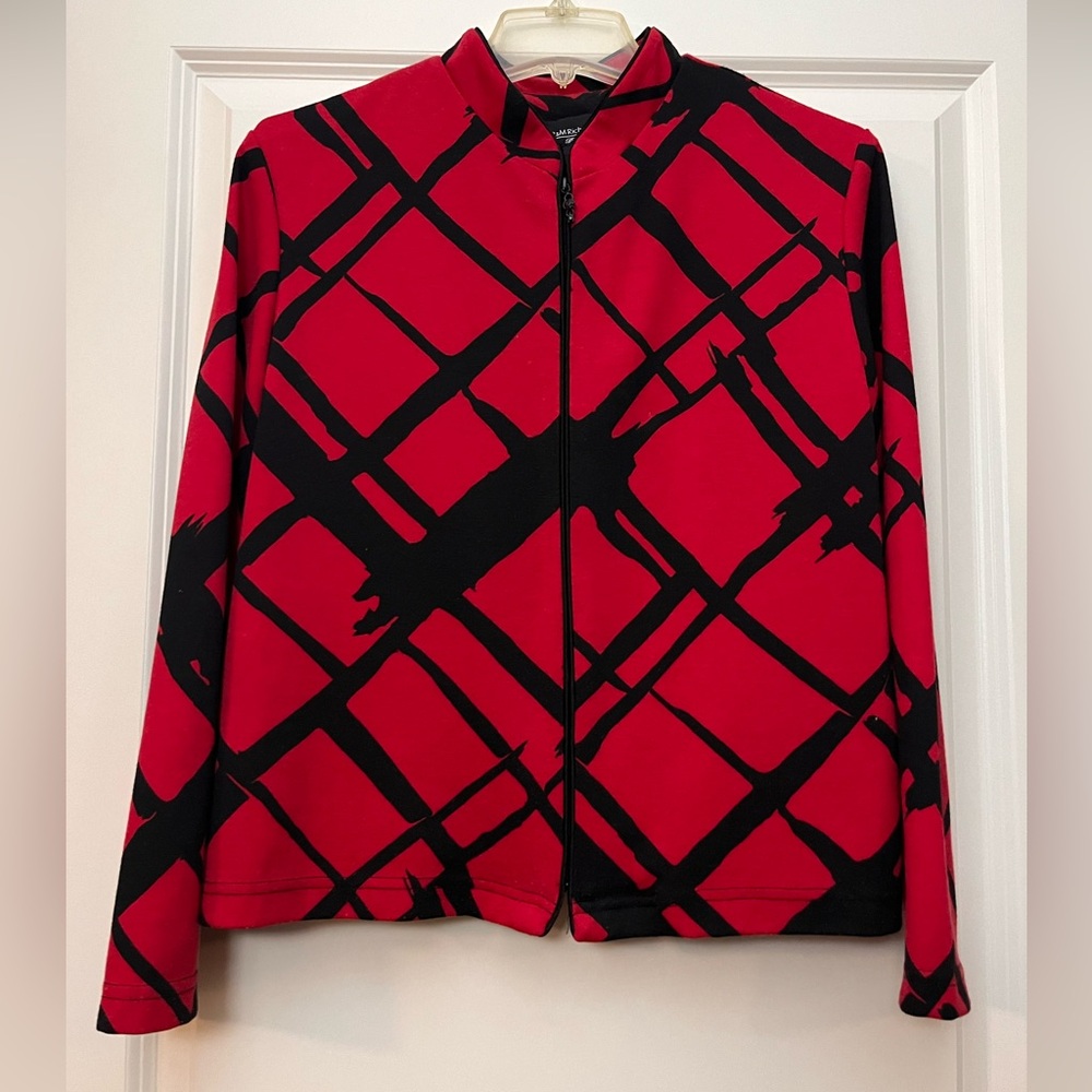 Knit Black in Red Jacket